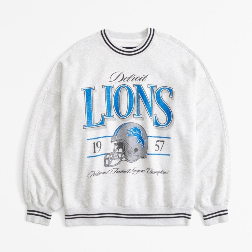 Detroit Lions Oversized Graphic Crew Sweatshirt